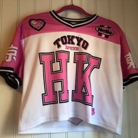 Sanrio Hello Kitty Forever 21 Tokyo Speed Jersey Tee Shirt Pink XS - Picture 4 of 6